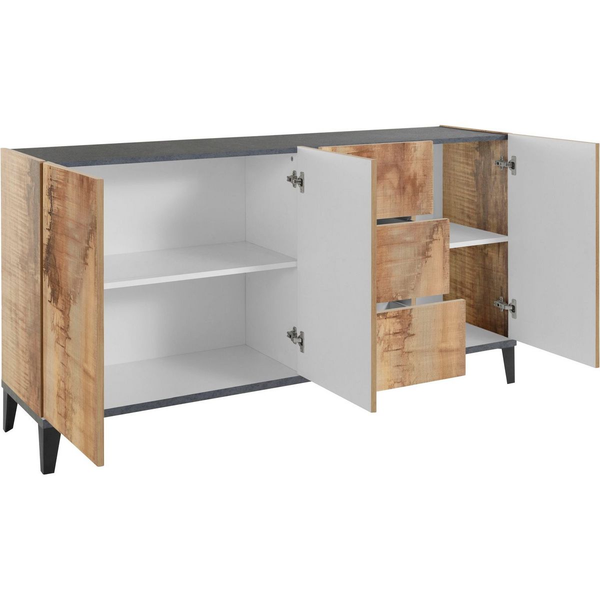 Buffet moderne 3 portes 3 tiroirs L160cm BARI