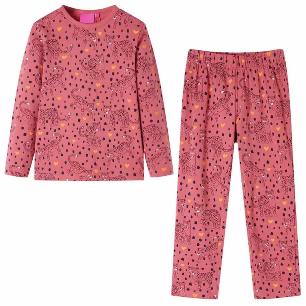 VIDAXL Pyjamas enfants a manches longues rose ancien 92