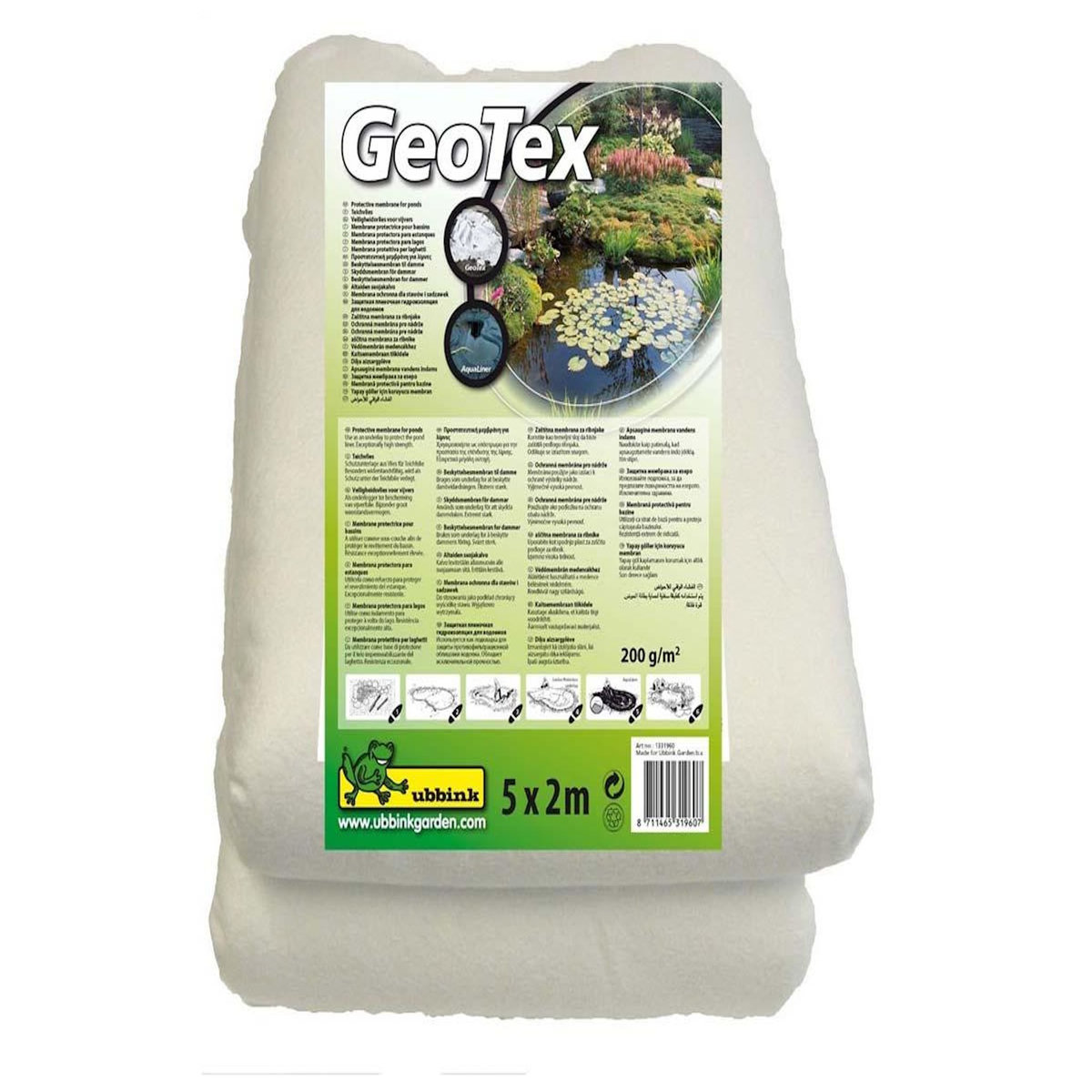 Ubbink Feutre géotextile de sécurité blanc prepacked 5 x 2 m- 200g/m² - Ubbink