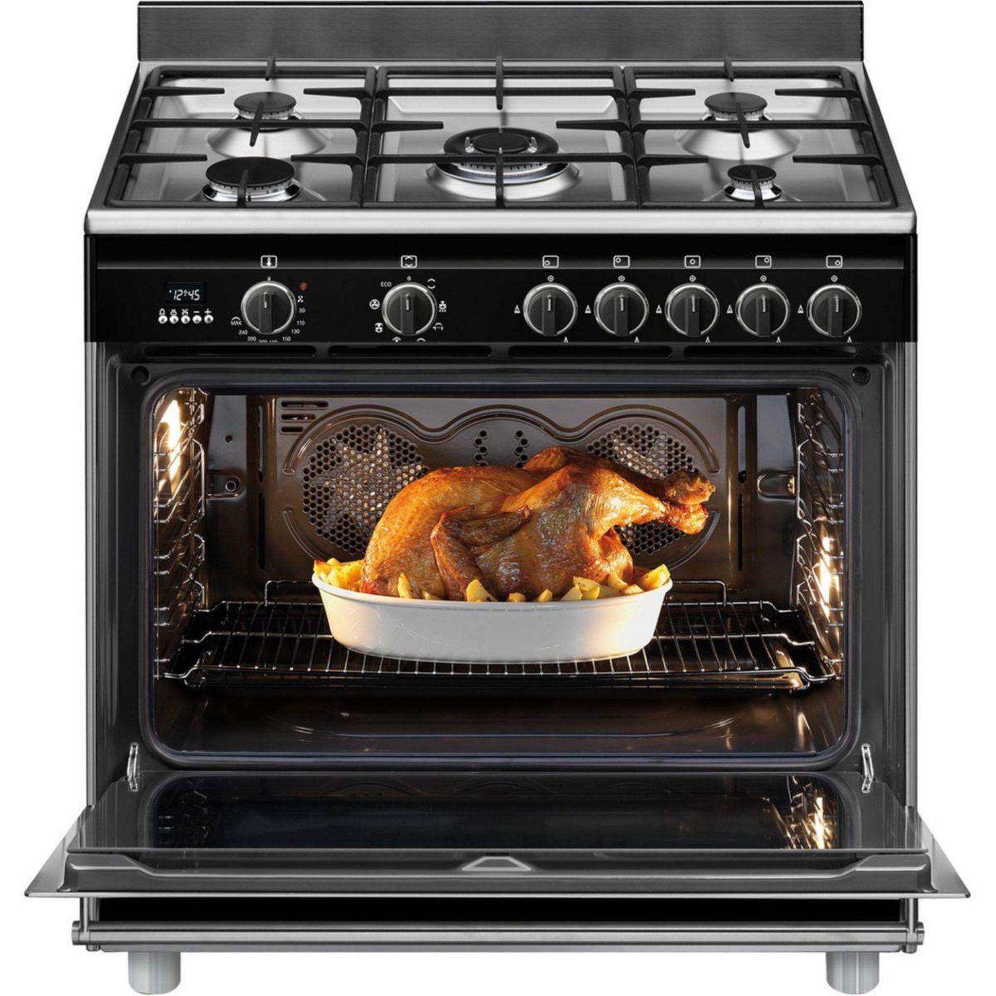 Voir la diapositive 2 : SMEG Piano de cuisson gaz bg91n2