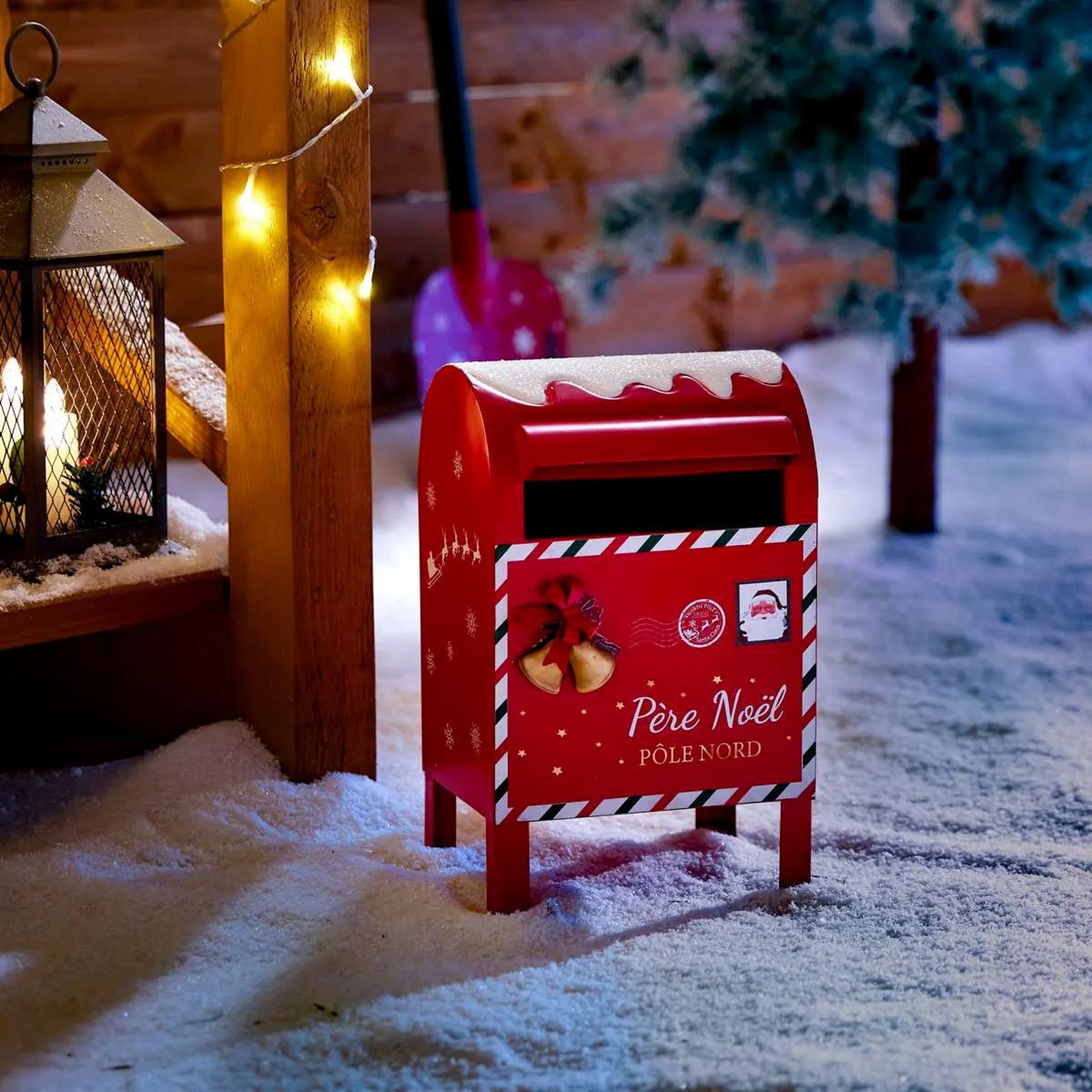 Voir la diapositive 4 : ATMOSPHERA Boîte aux lettres de noël  pôle nord  36cm rouge