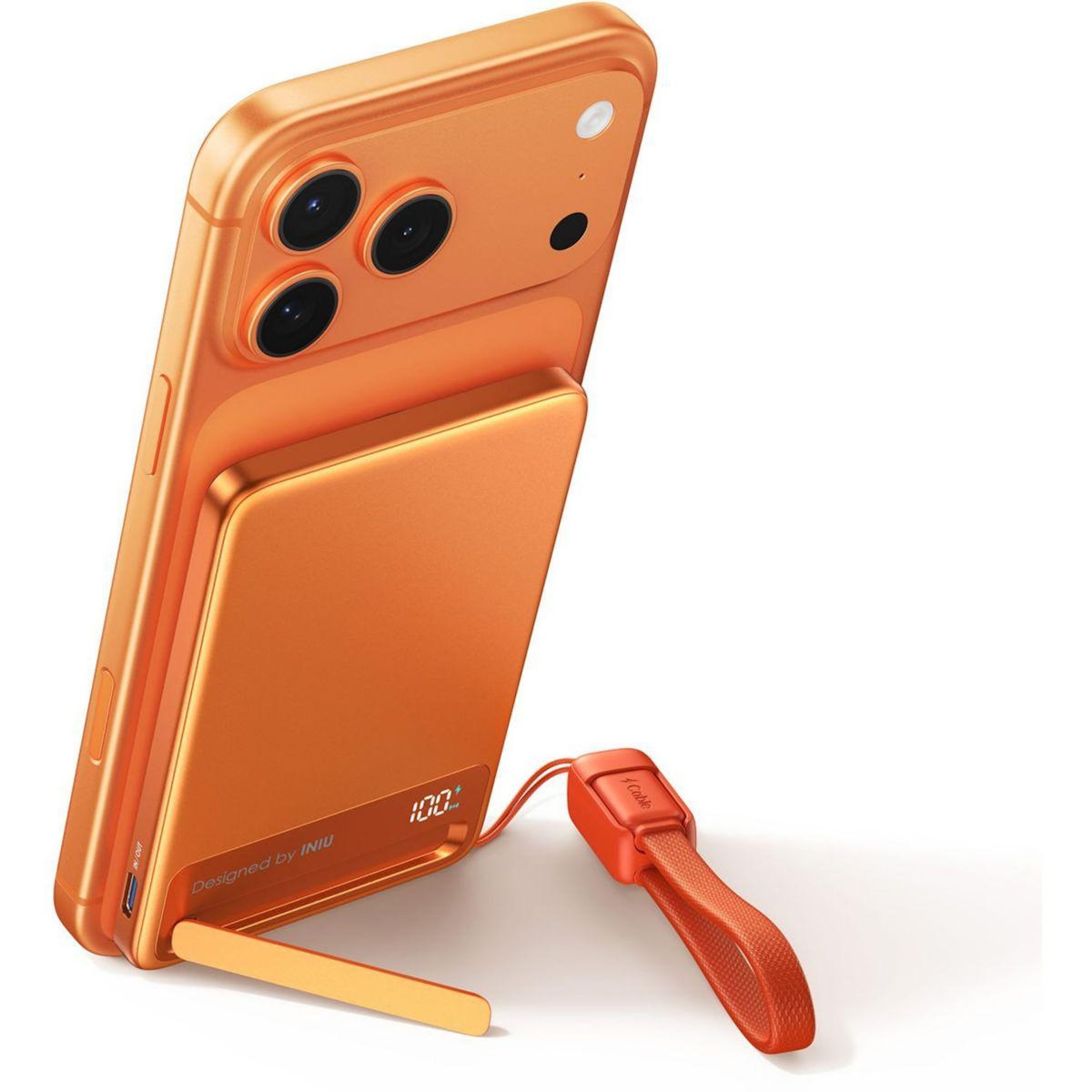 INIU Batterie externe 5000 mAh Magnet Qi2 MagPro slim orange