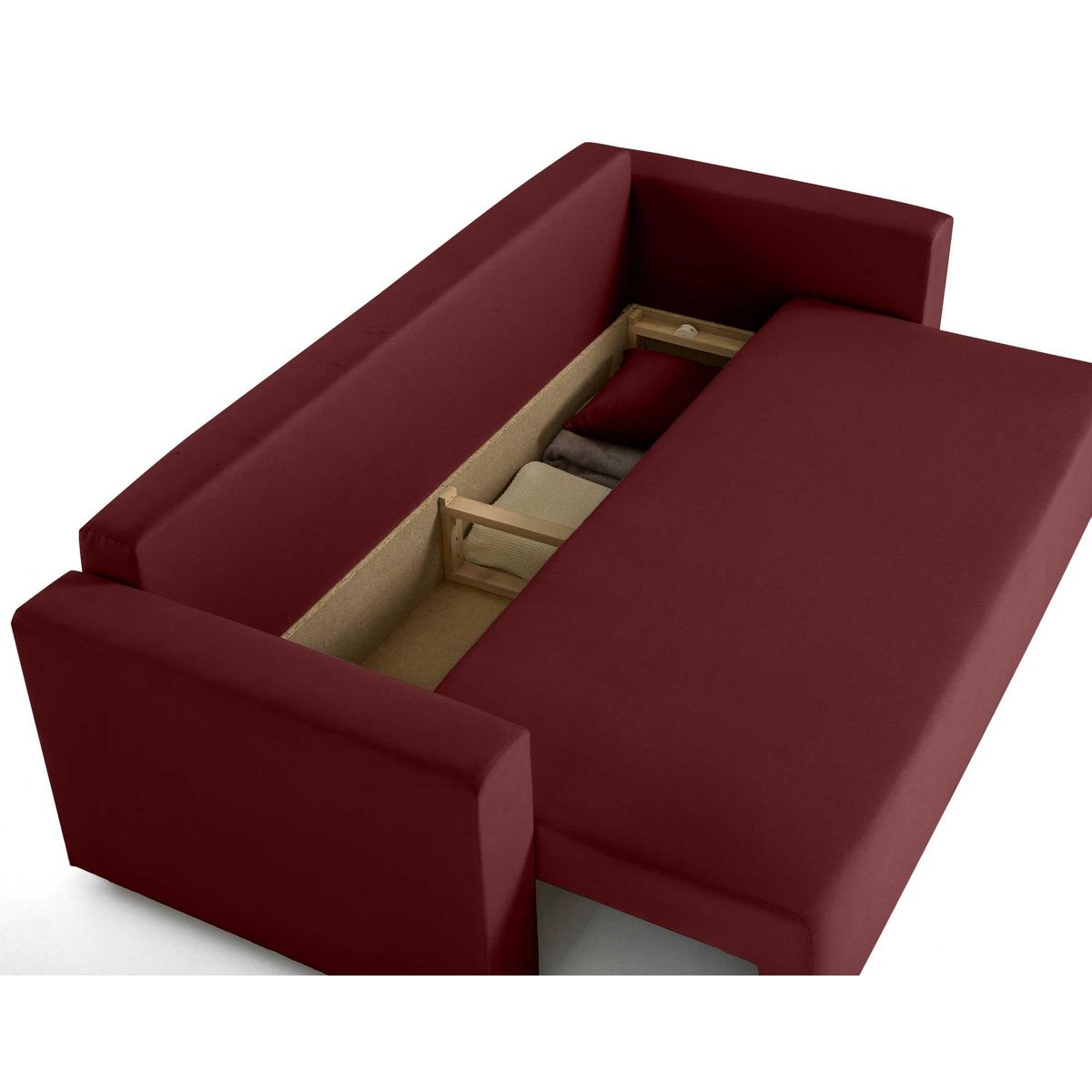 BEST MOBILIER Regala - canapé 3 places - convertible avec coffre - en tissu