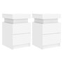 Voir la diapositive 2 : VIDAXL Tables de chevet avec lumieres LED 2 pcs blanc 35x39x55 cm