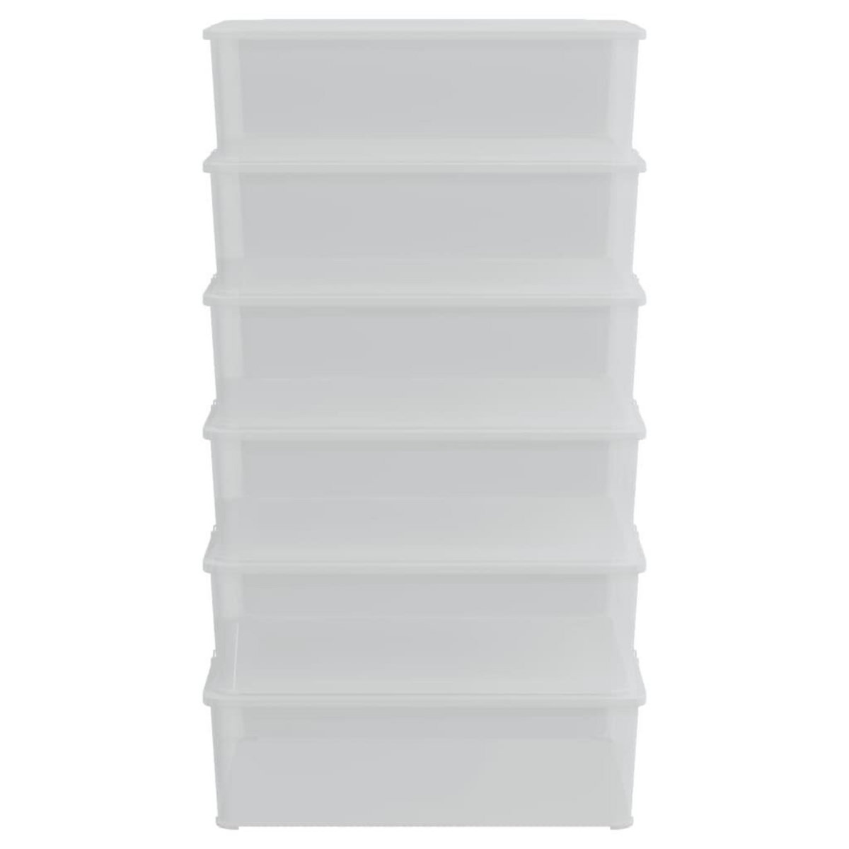 VIDAXL Boîtes de rangement en plastique 6 pcs 25 L empilables