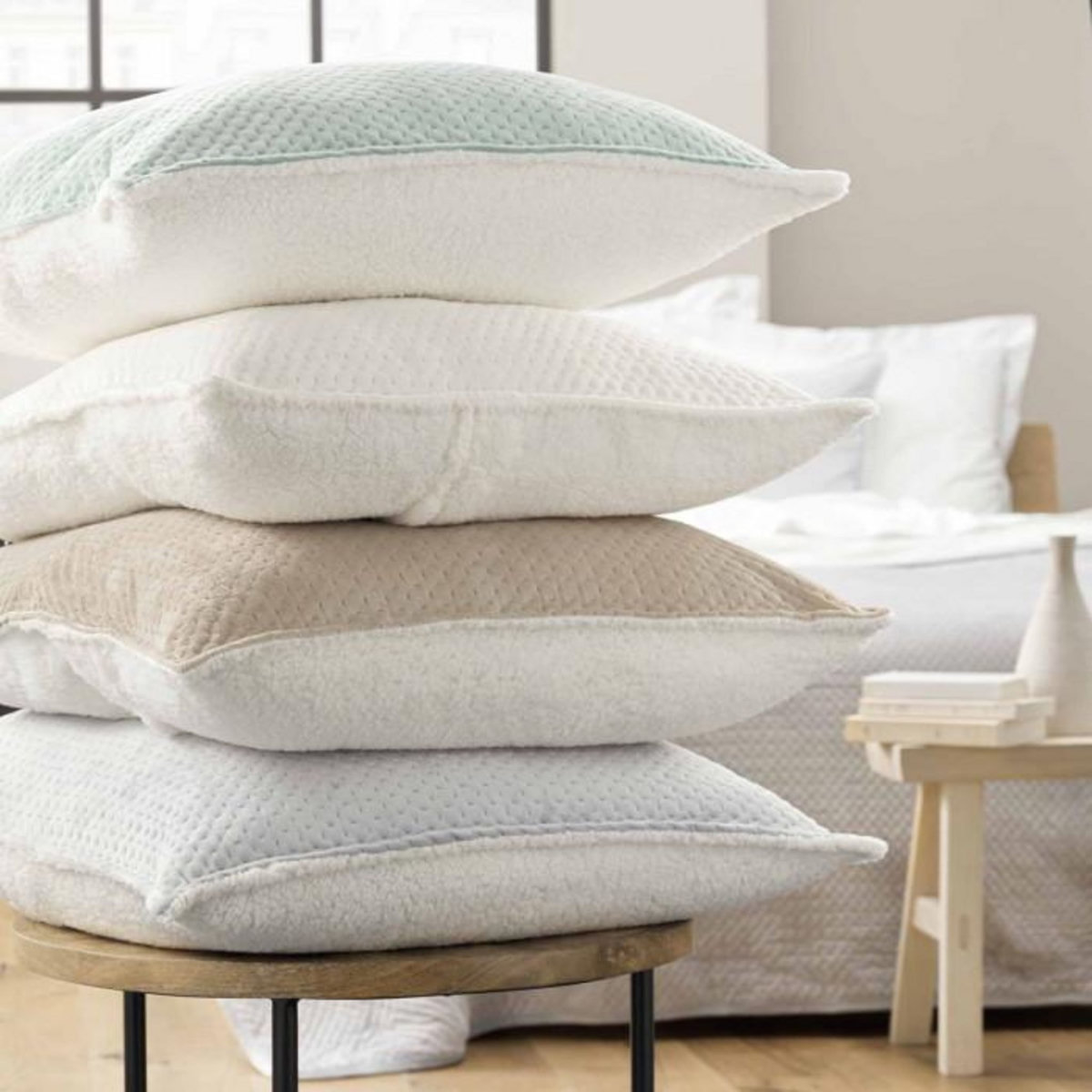 Paris Prix Couvre-Lit & 2 Housses de Coussin  Mylene  220x240cm Gris