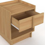 Voir la diapositive 6 : ID MARKET Lot de 2 tables de chevet ROSIE 1 tiroir et 1 niche façon hêtre design minimaliste
