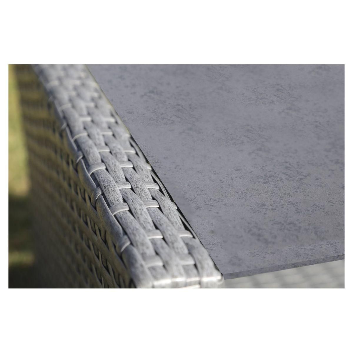 Salon bas de jardin 4 personnes en résine tréssée YUCCA