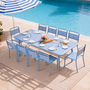 Voir la diapositive 6 : CONCEPT USINE Table de jardin 10-12 places 234cm bleue BERGAME