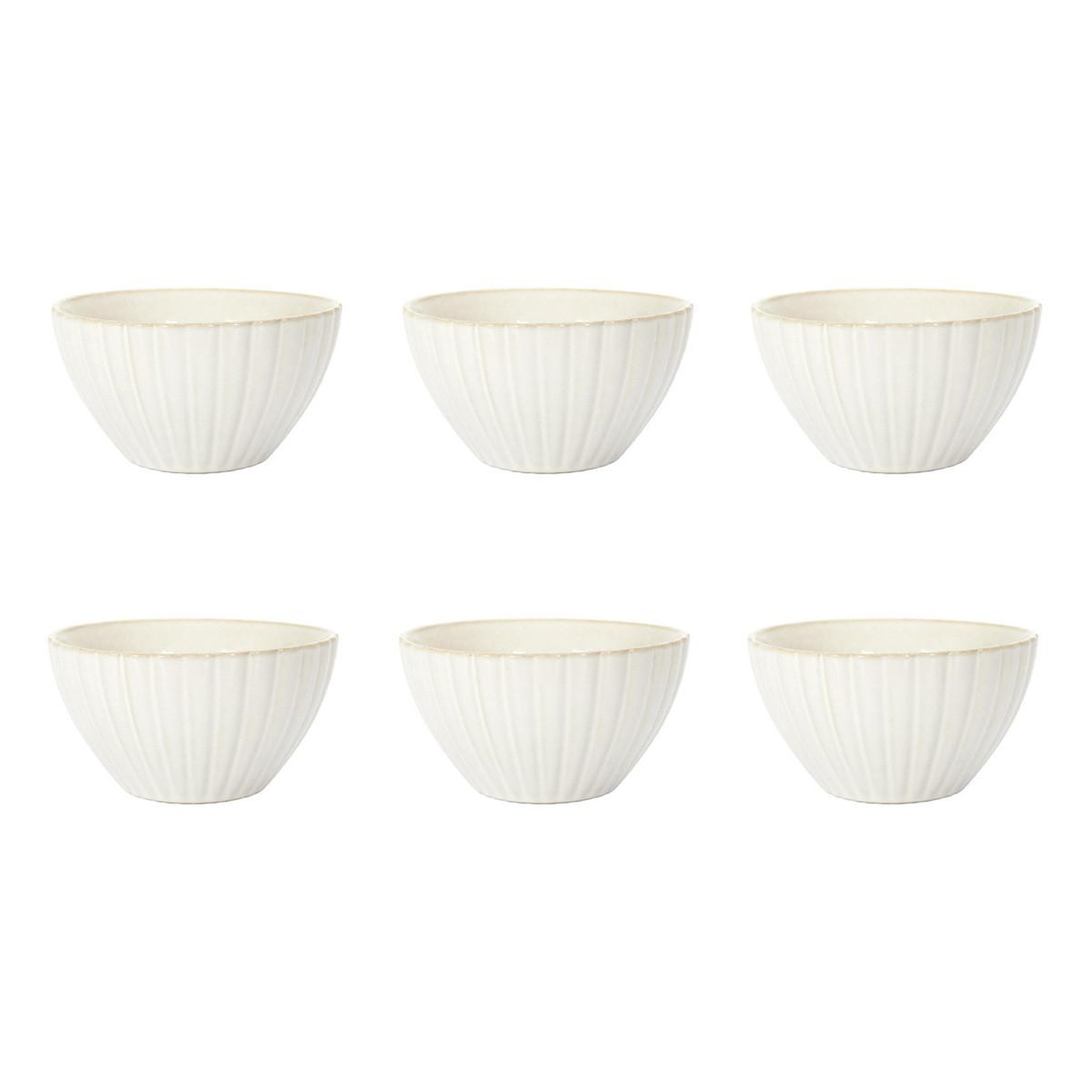 The Home Deco Factory Lot de 6 bols en céramique  vlora  14cm beige