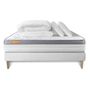 Voir la diapositive 2 : SEPTNUITS Pack matelas + sommier kit blanc Memo Zen Mousse à mémoire de forme MAXI épaisseur + Couette + 2 oreillers