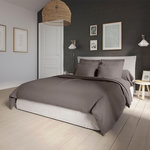 DODO Housse de couette Influence Percale Granit. Coloris disponibles : Gris