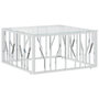 Voir la diapositive 2 : VIDAXL Table basse 80x80x40 cm acier inoxydable et verre