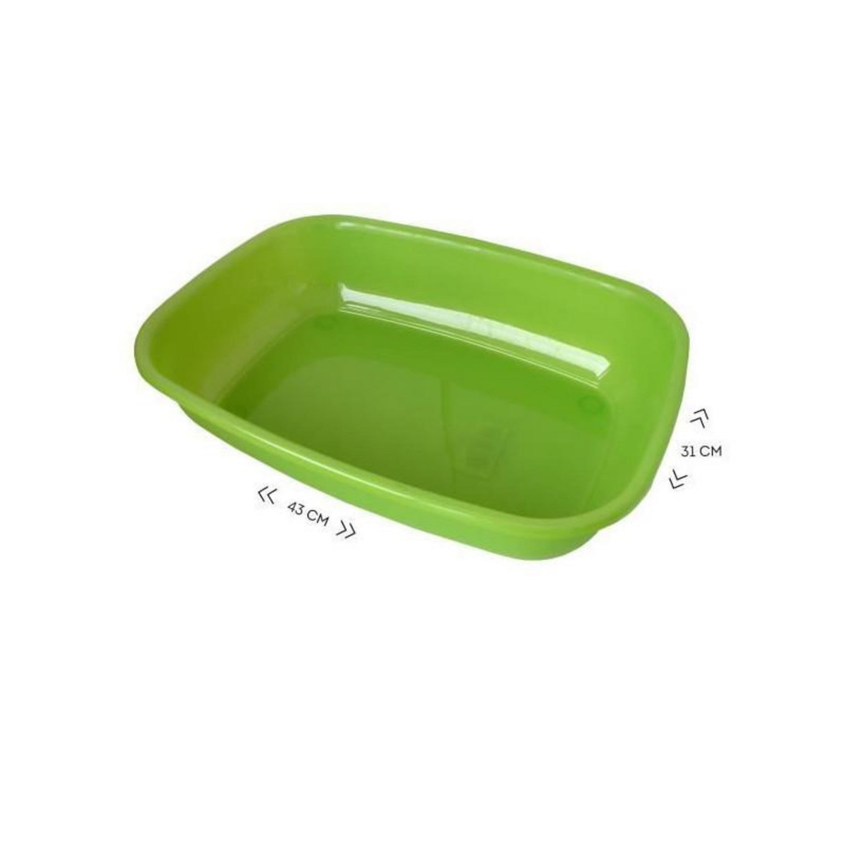 AIME AIME Bac a litiere sans rebord - Bords arrondies - 43 x 31 x 10 cm - Pour chat