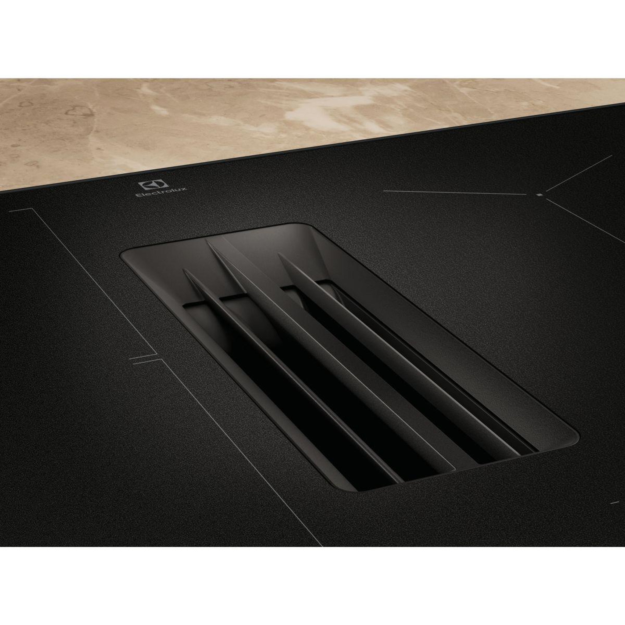 Voir la diapositive 2 : ELECTROLUX Plaque induction aspirante KCC83443CZ SaphirMatt® - Hotte intégrée Mat