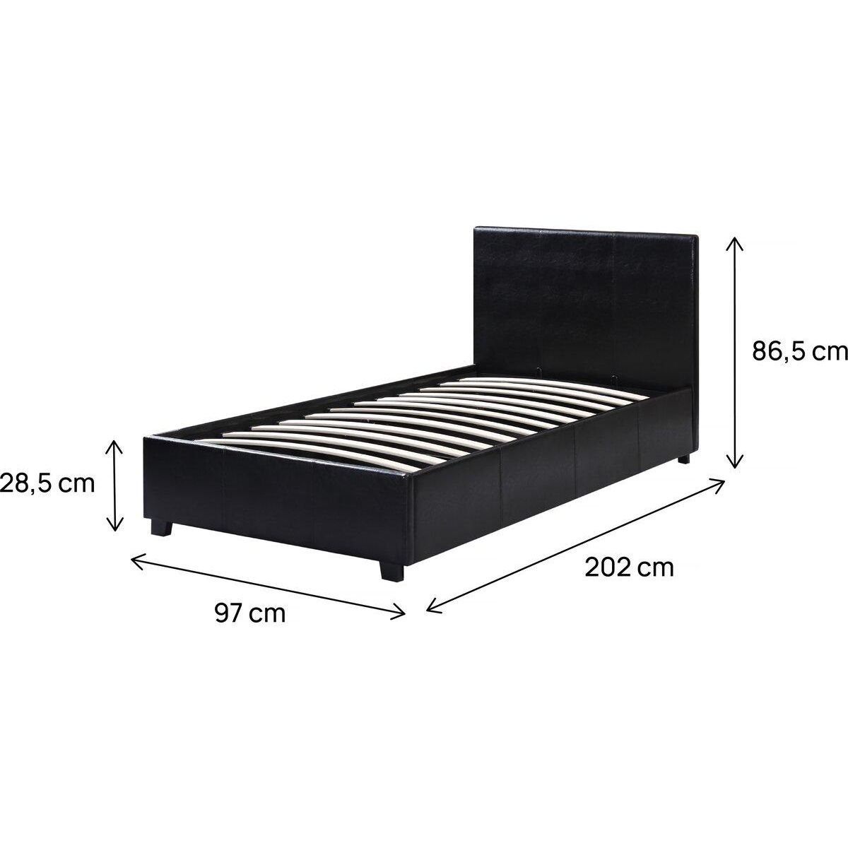 Habitat et Jardin Lit avec coffre  Carla  - 90 x 190 cm - Noir