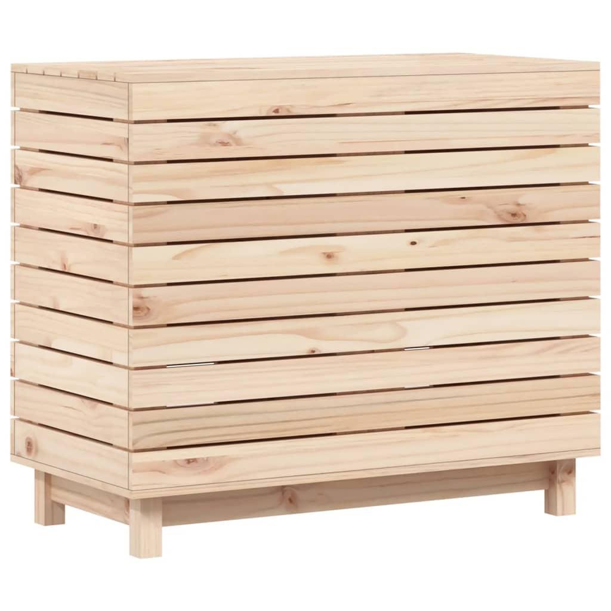 Voir la diapositive 2 : VIDAXL Panier a linge 88,5x44x76 cm bois massif de pin