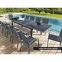 Voir la diapositive 2 : HESPERIDE Table extensible rectangulaire en verre Piazza 8/12 places Gris anthracite - Hespéride
