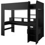 Voir la diapositive 3 : Lit mezzanine gaming à LED 90x200 cm avec bureau et rangement CONNECT