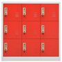 Voir la diapositive 2 : VIDAXL Armoire a casiers Gris clair et rouge 90x45x92,5 cm Acier