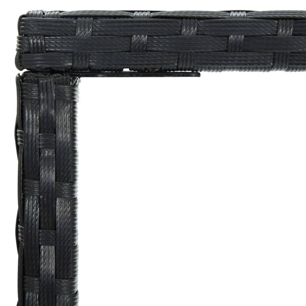 VIDAXL Table de bar de jardin Noir 70x70x110cm Resine tressee et verre