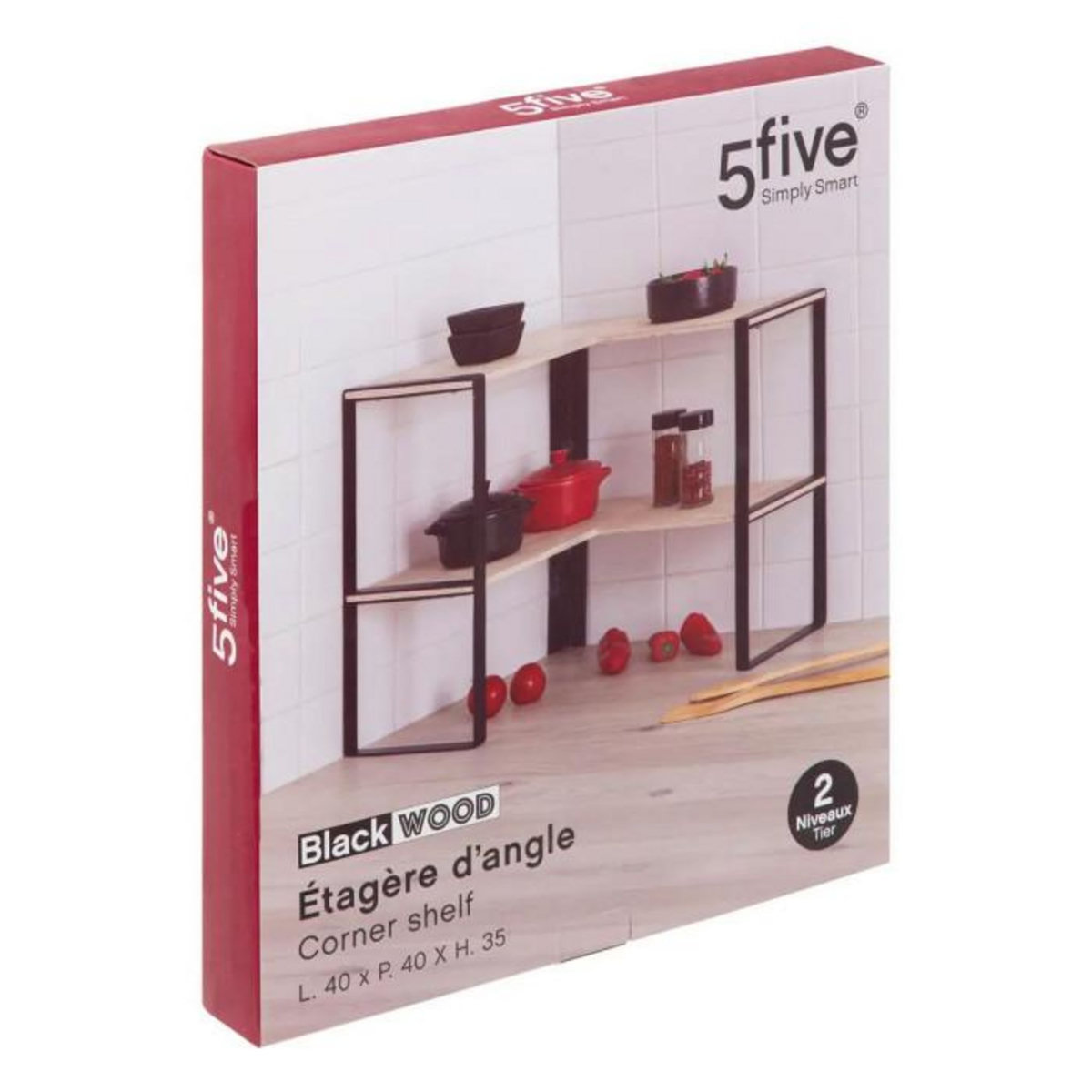 FIVE Étagère d'Angle de Cuisine  Blackwood  40cm Naturel