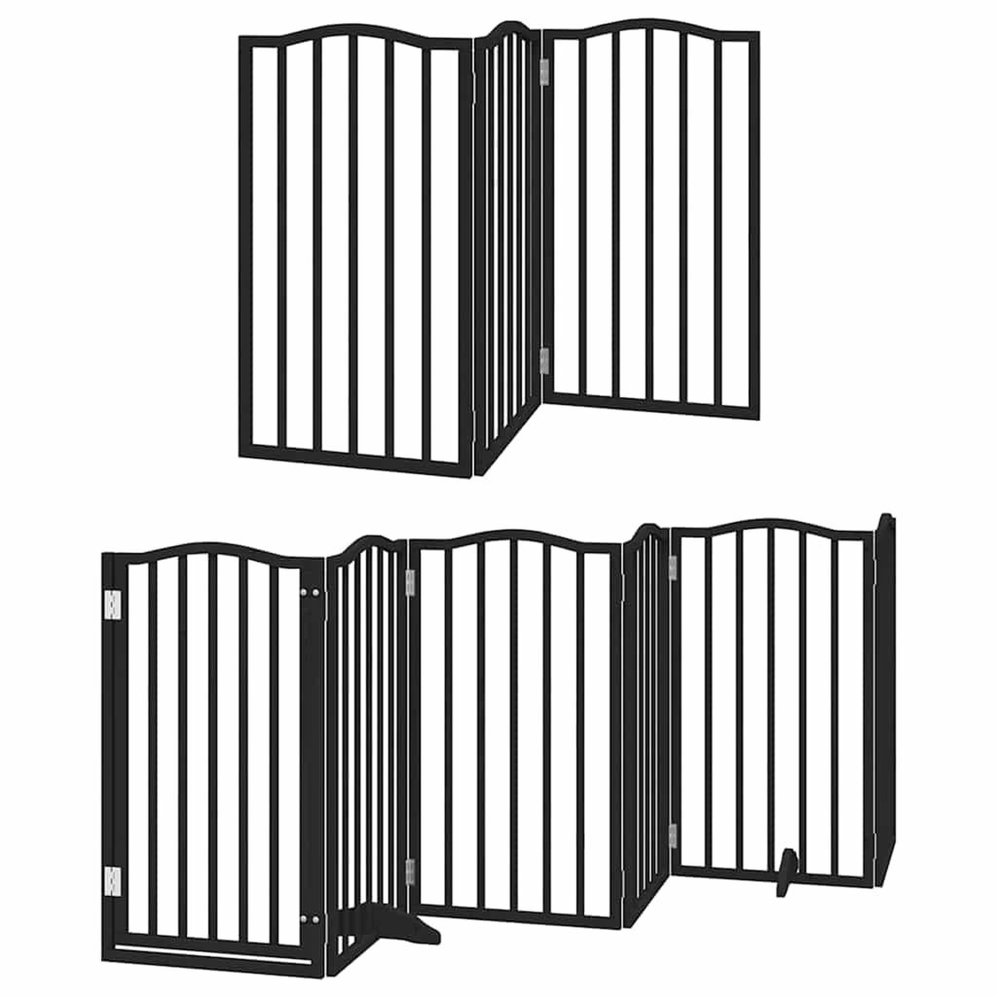 Voir la diapositive 3 : VIDAXL Barriere pour chien porte pliable 9 panneaux noir bois peuplier