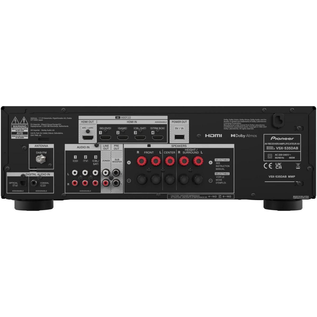 Pioneer Ampli Home Cinema VSX-535DAB