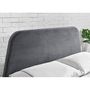 Voir la diapositive 6 : CONCEPT USINE Lit coffre - 140x190 cm - Velours gris NORKA