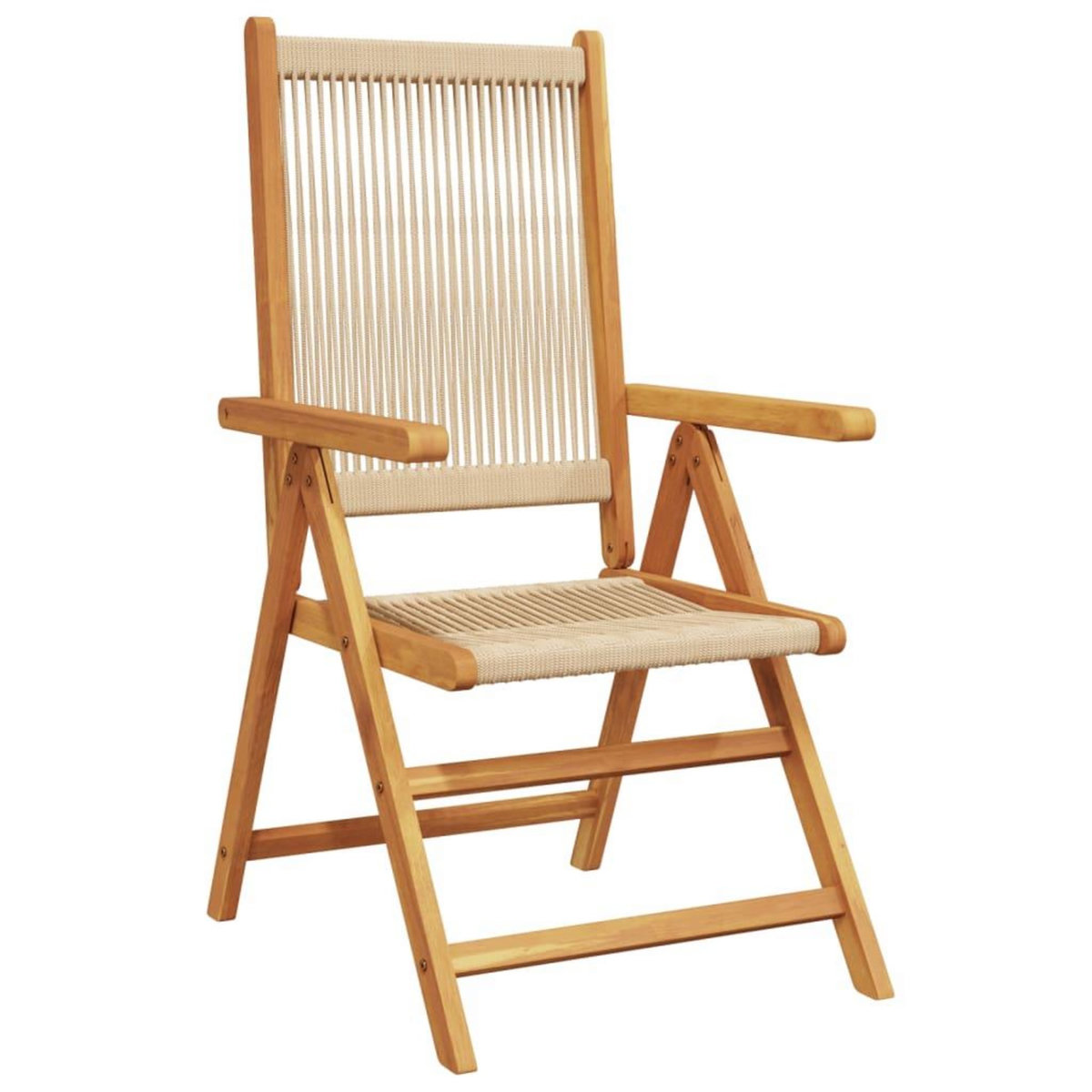 VIDAXL Chaises de jardin lot de 2 beige bois d'acacia et polypropylene