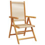 Voir la diapositive 4 : VIDAXL Chaises de jardin lot de 2 beige bois d'acacia et polypropylene