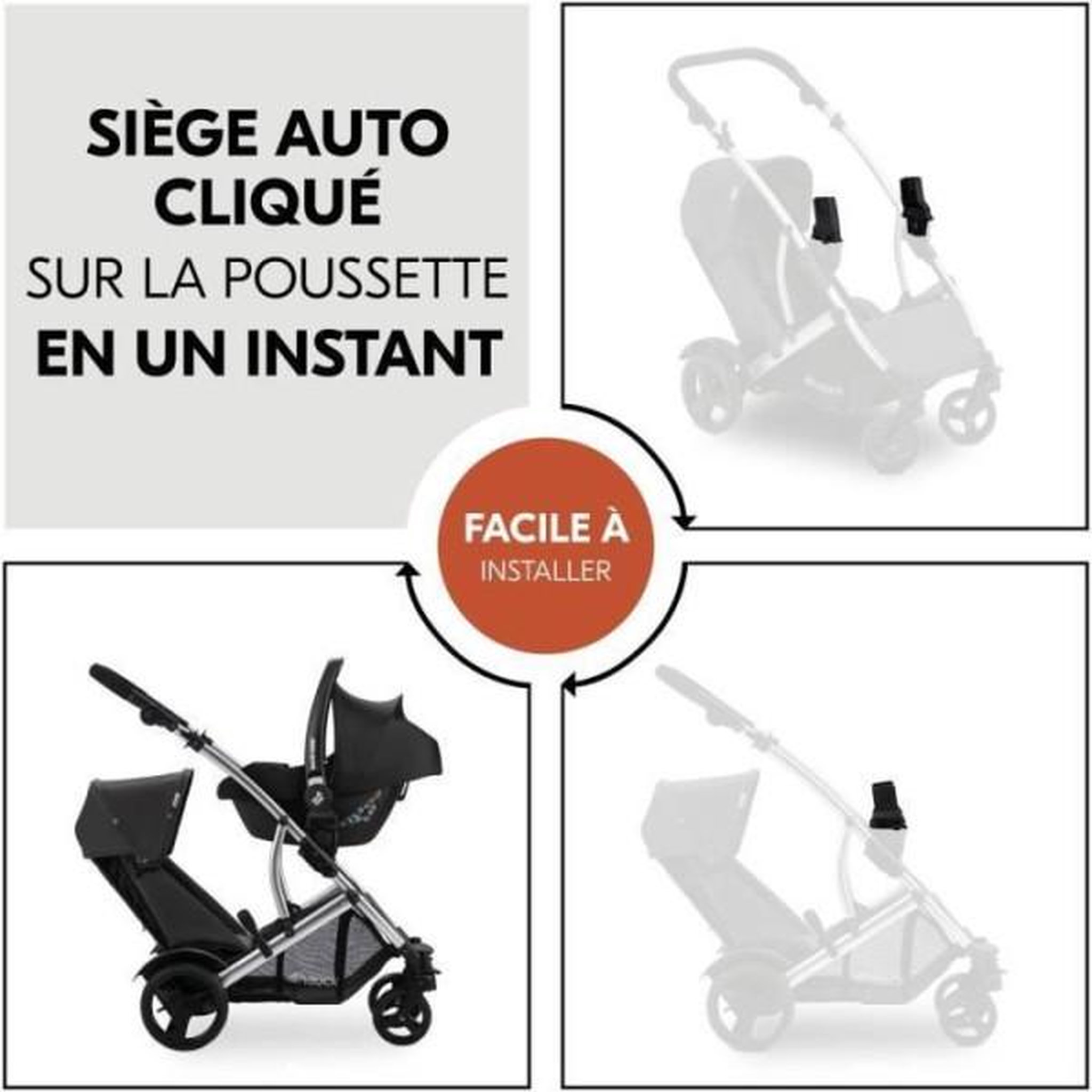 Voir la diapositive 5 : HAUCK Adaptateurs universels cosy - HAUCK - Pour poussette DUETT Universal CS - Noir