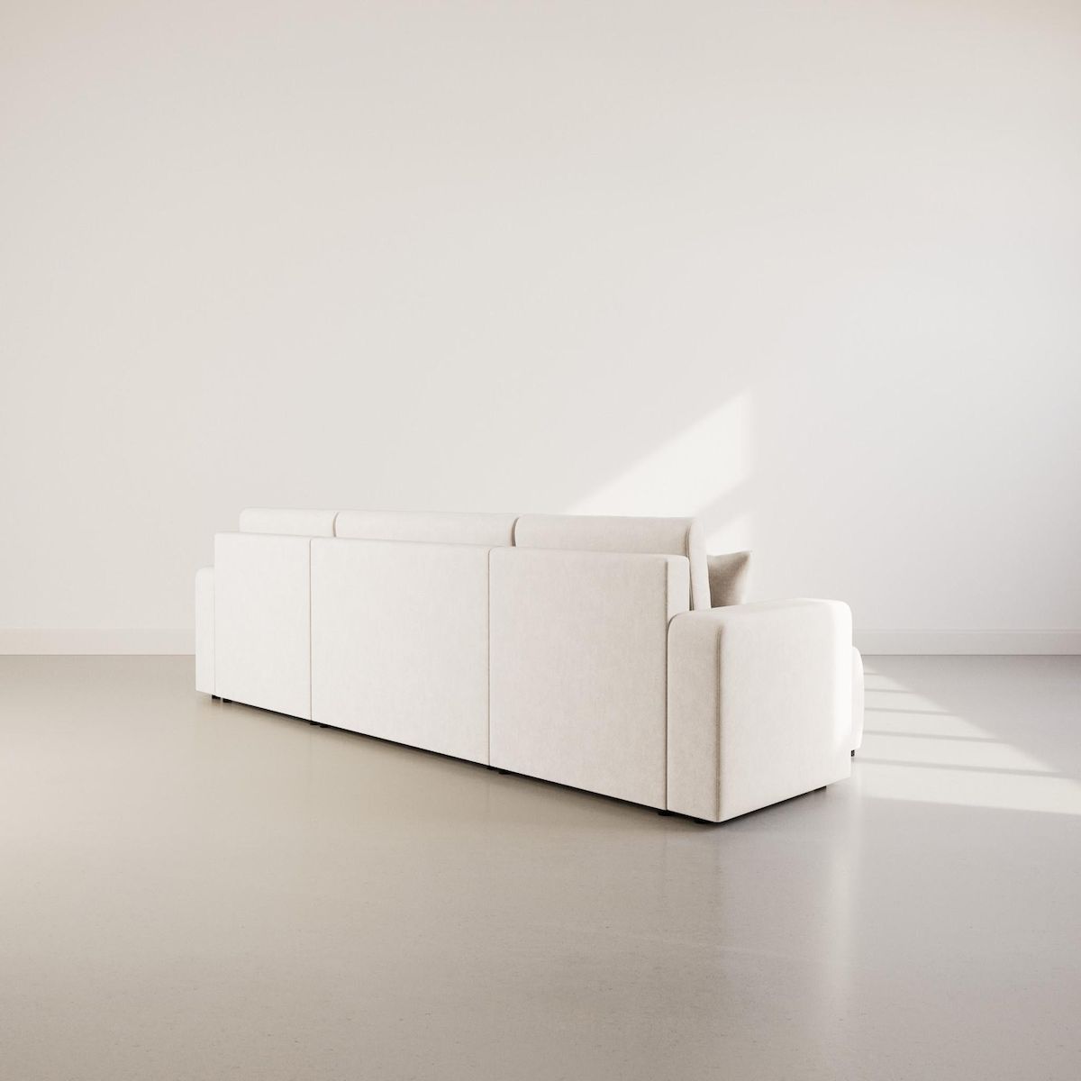 BEST MOBILIER Nicole - canapé panoramique en u 7 places convertible avec coffre en tissu