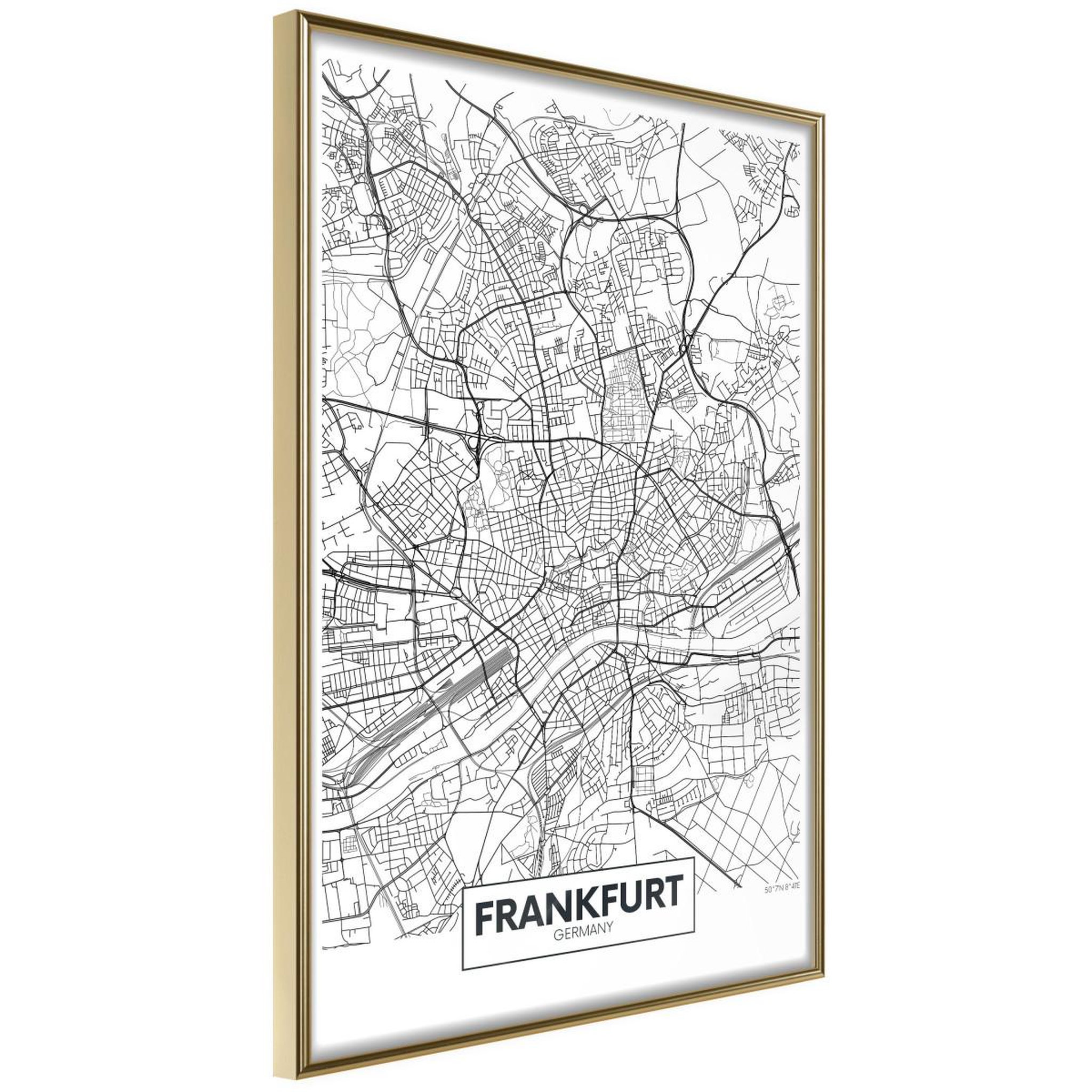 Voir la diapositive 1 : Paris Prix Affiche murale encadrée  city map frankfurt