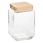 FIVE Bocal Carré Verre & Pin  Nyna  1,7L Transparent