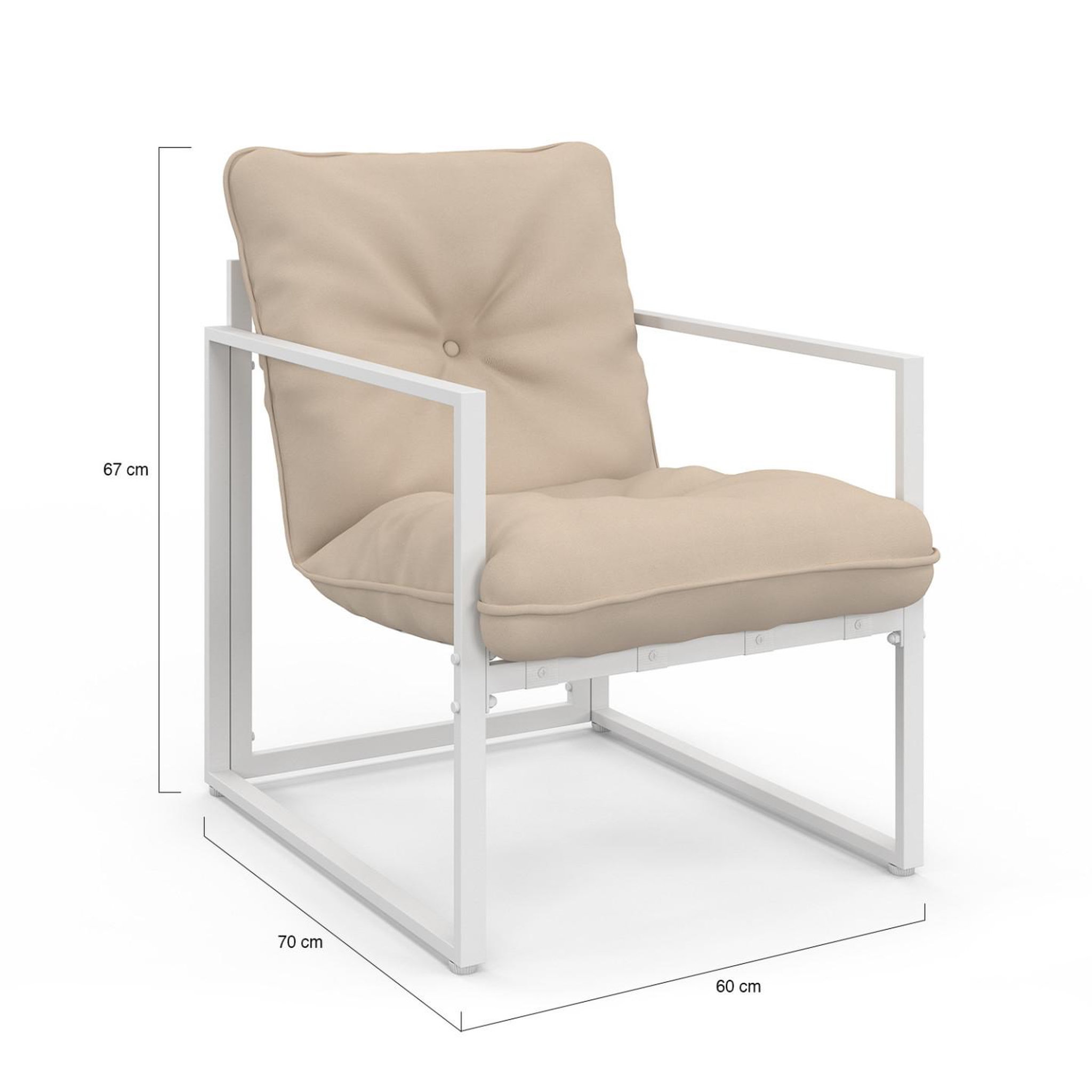 Voir la diapositive 4 : ID MARKET Salon de jardin bas nairobi 8 places salon d'angle en acier blanc et coussins beiges