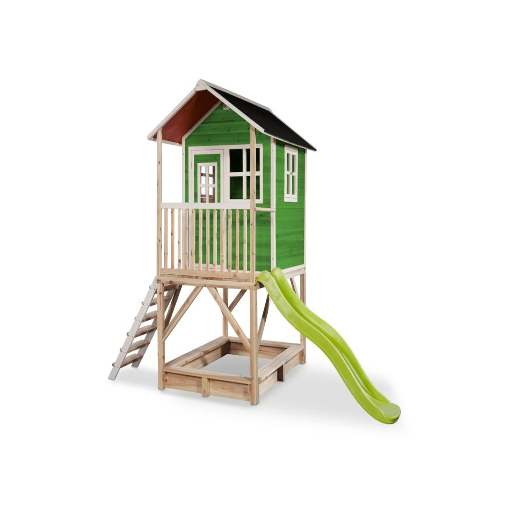 EXIT TOYS Maisonnette en bois pour enfants loft 500 vert - exit toys