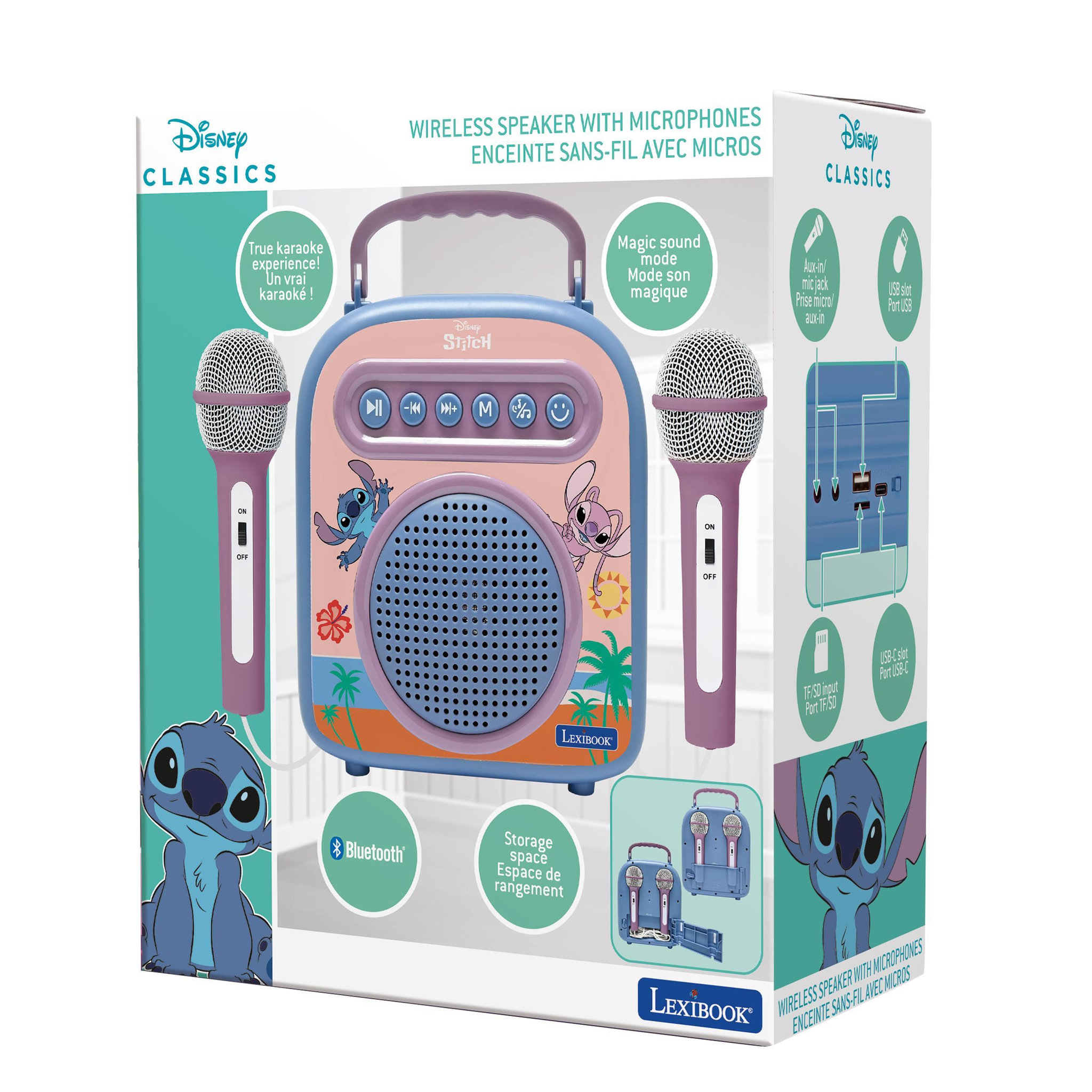Voir la diapositive 5 : Lexibook Enceinte Bluetooth Stitch avec micros