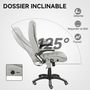 Voir la diapositive 4 : VINSETTO Fauteuil de bureau direction massant chauffant hauteur réglable dossier inclinable toile de lin gris clair