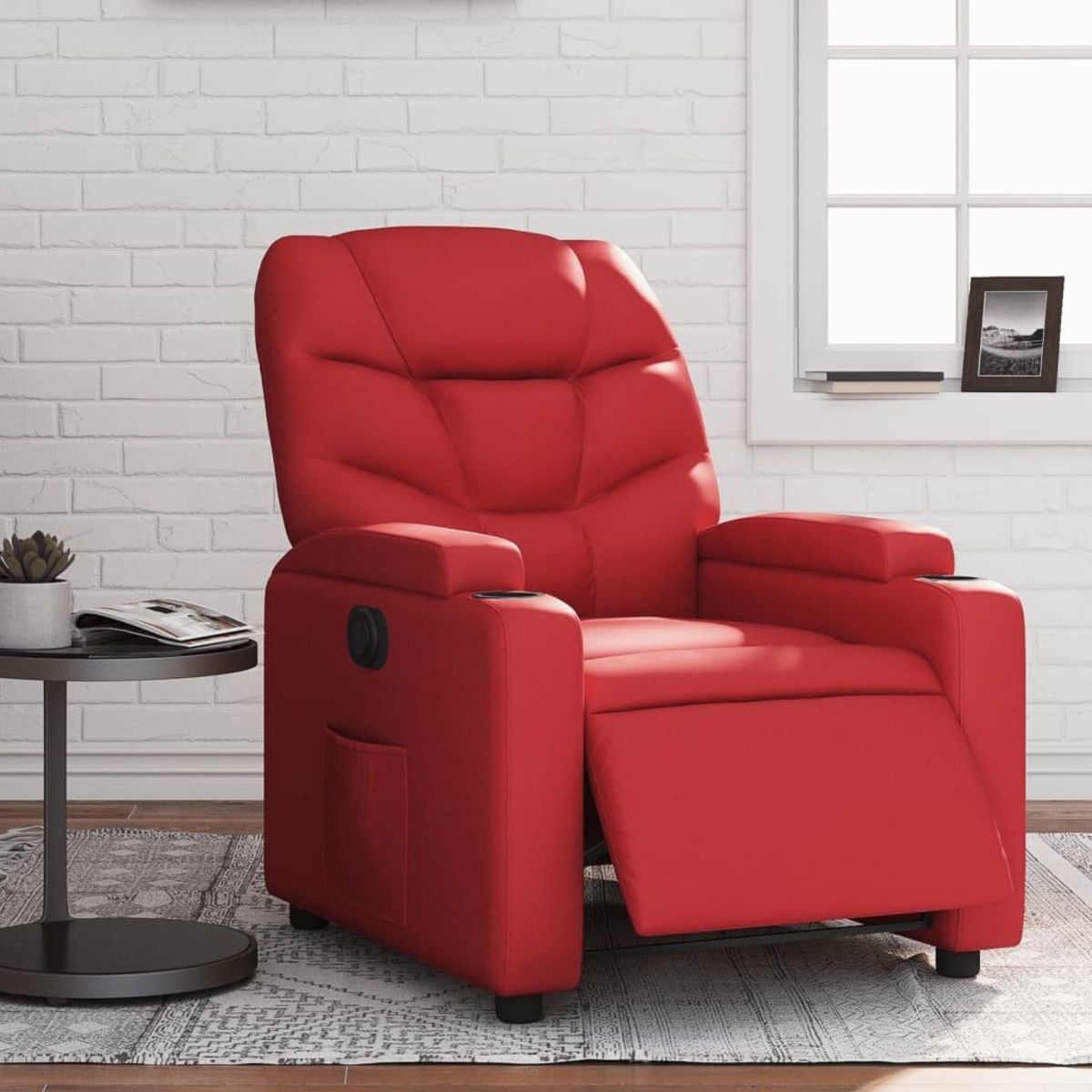 VIDAXL Fauteuil inclinable electrique Rouge Similicuir