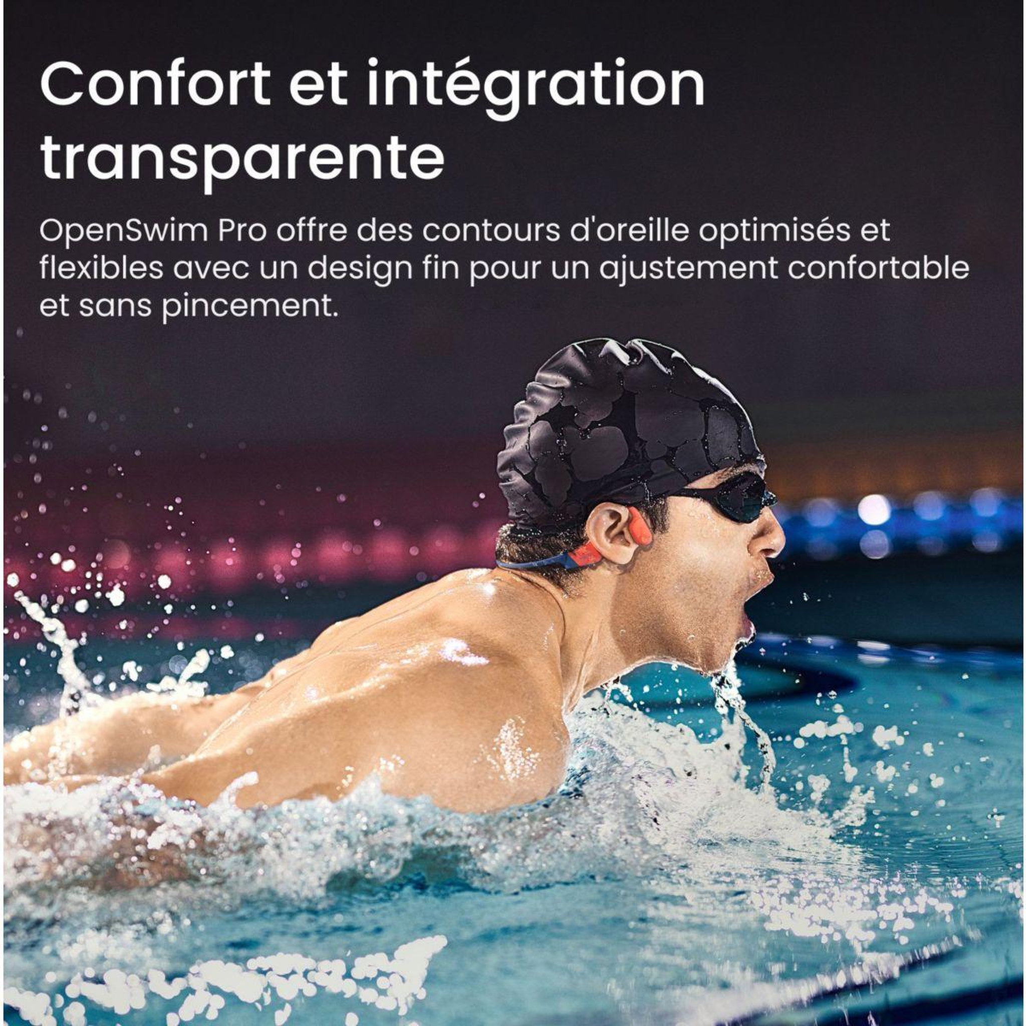 Voir la diapositive 5 : SHOKZ Casque openswim pro rouge