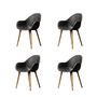 Voir la diapositive 2 : IDCOM Lot de 4 fauteuils de jardin - Coque noir - VINY