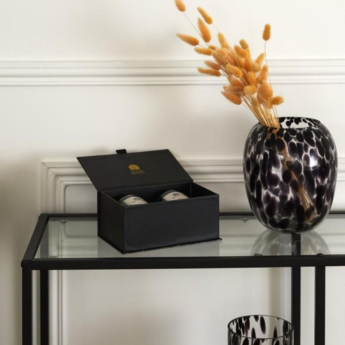 Paris Prix Coffret 2 Bougies Parfumées  Lounge  8cm Bois de Santal