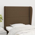 VIDAXL Tete de lit avec oreilles Marron fonce 83x23x118/128 cm Tissu