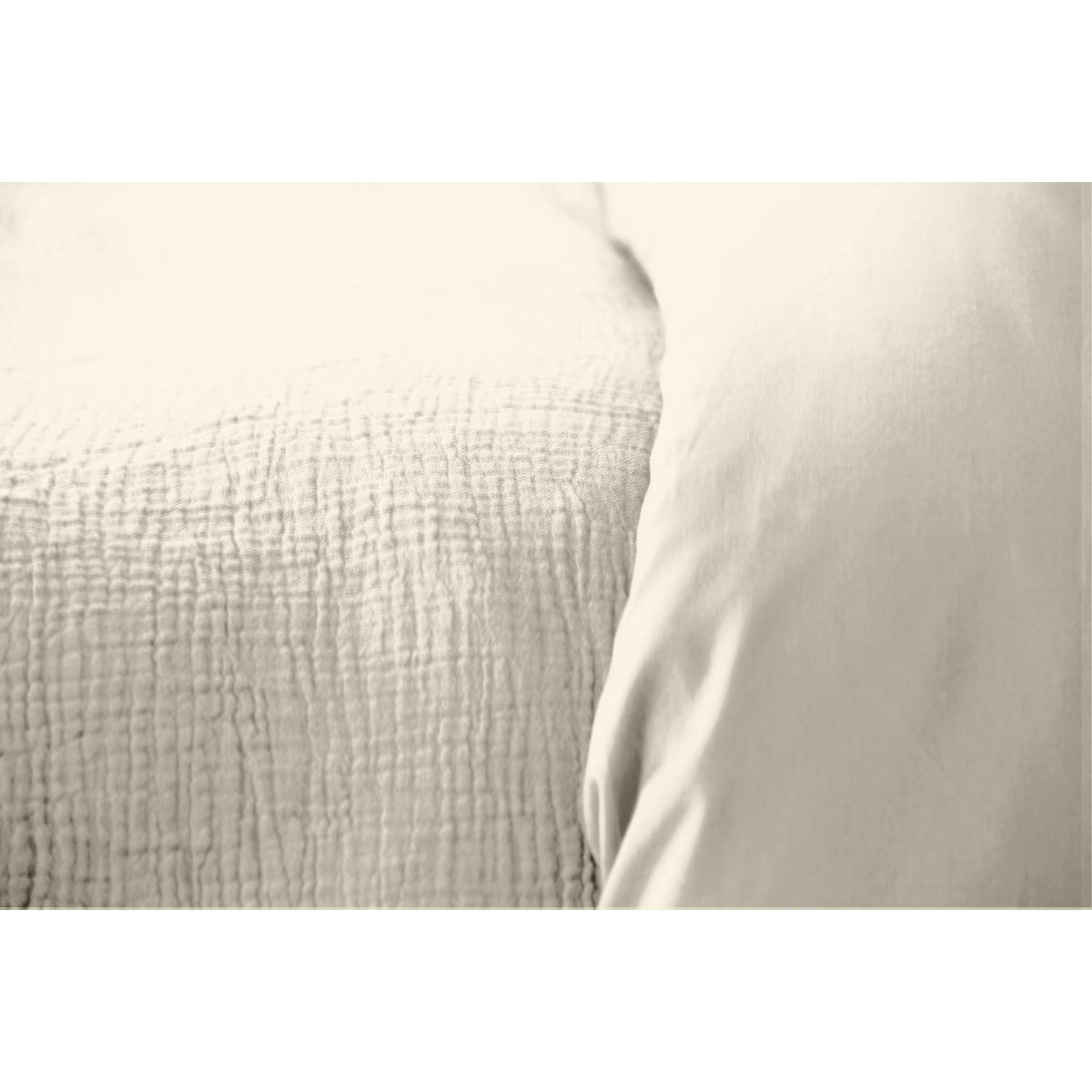 Home collection Parure housse de couette 100% gaze de coton 57 fils - galet