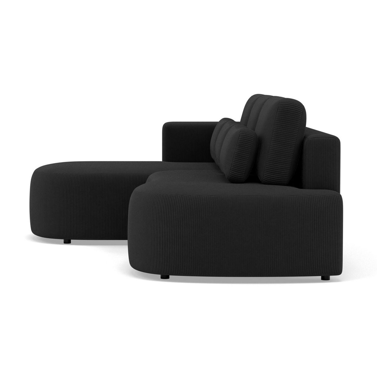 LISA DESIGN Mahina - canapé d'angle gauche 4 places convertible avec coffre en velours côtelé