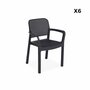 SWEEEK 6 fauteuils de jardin en résine plastique imitation rotin - Samanna