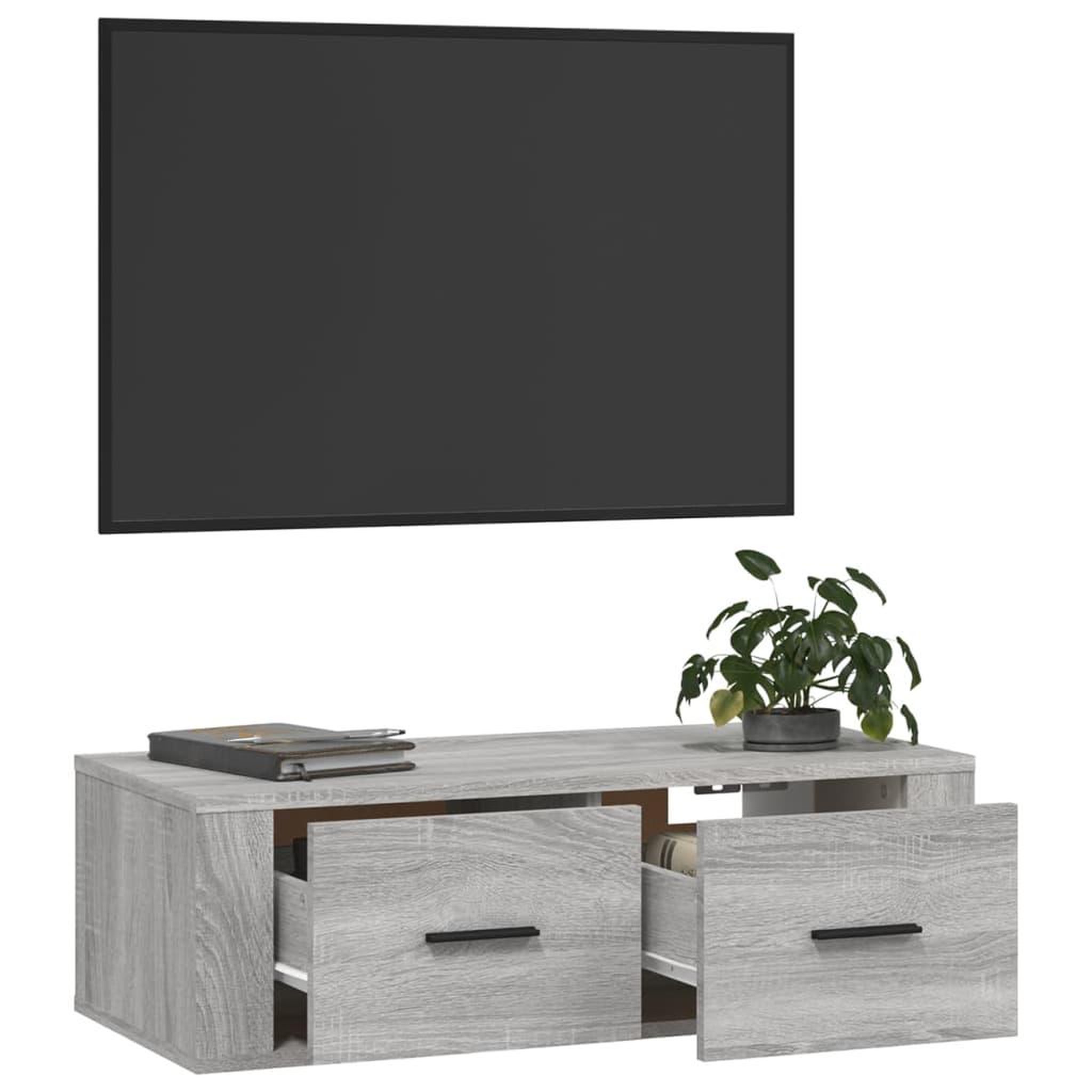 Voir la diapositive 5 : VIDAXL Armoire TV suspendue Sonoma gris 80x36x25 cm Bois d'ingenierie