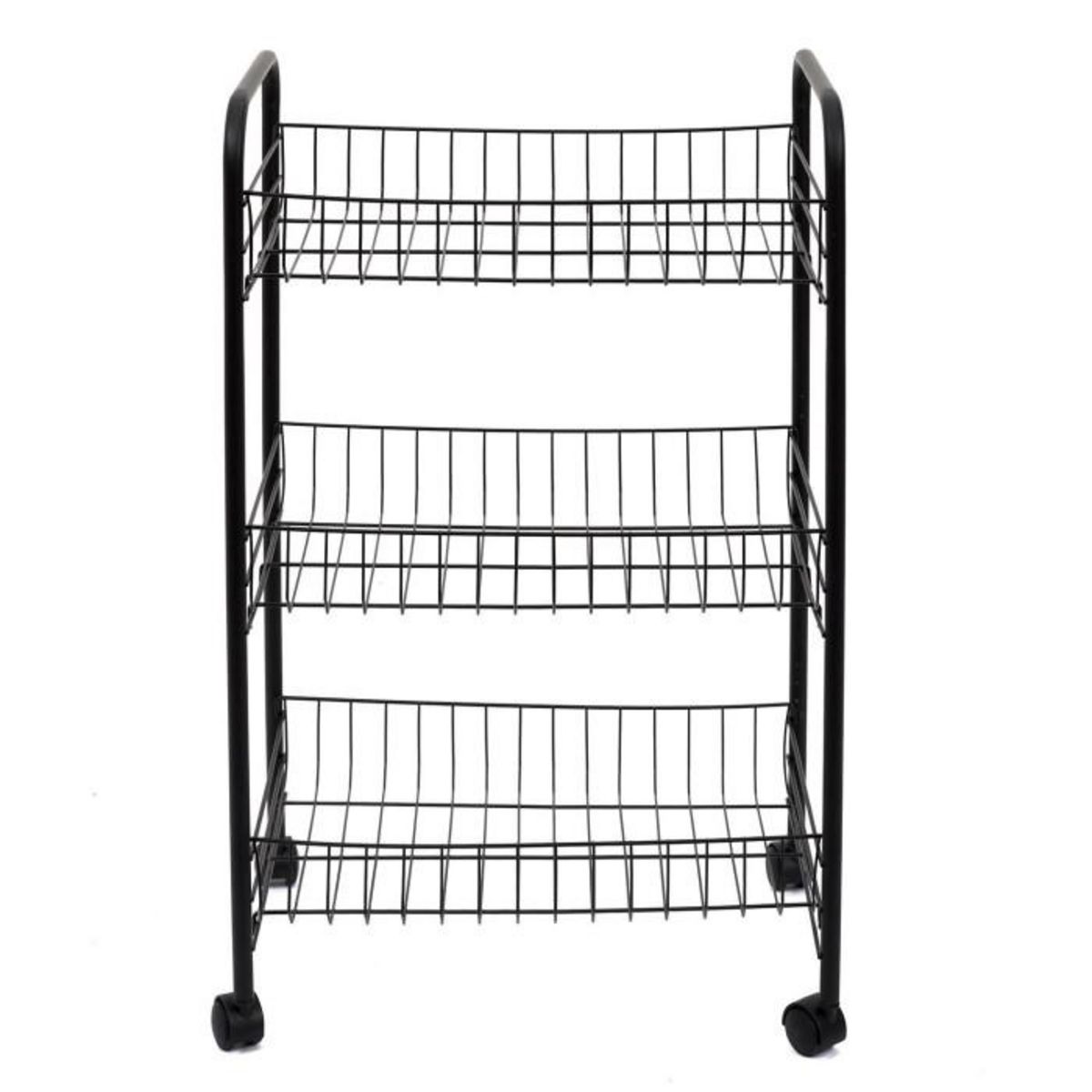 Paris Prix Desserte de Cuisine  3 Niveaux  62cm Noir