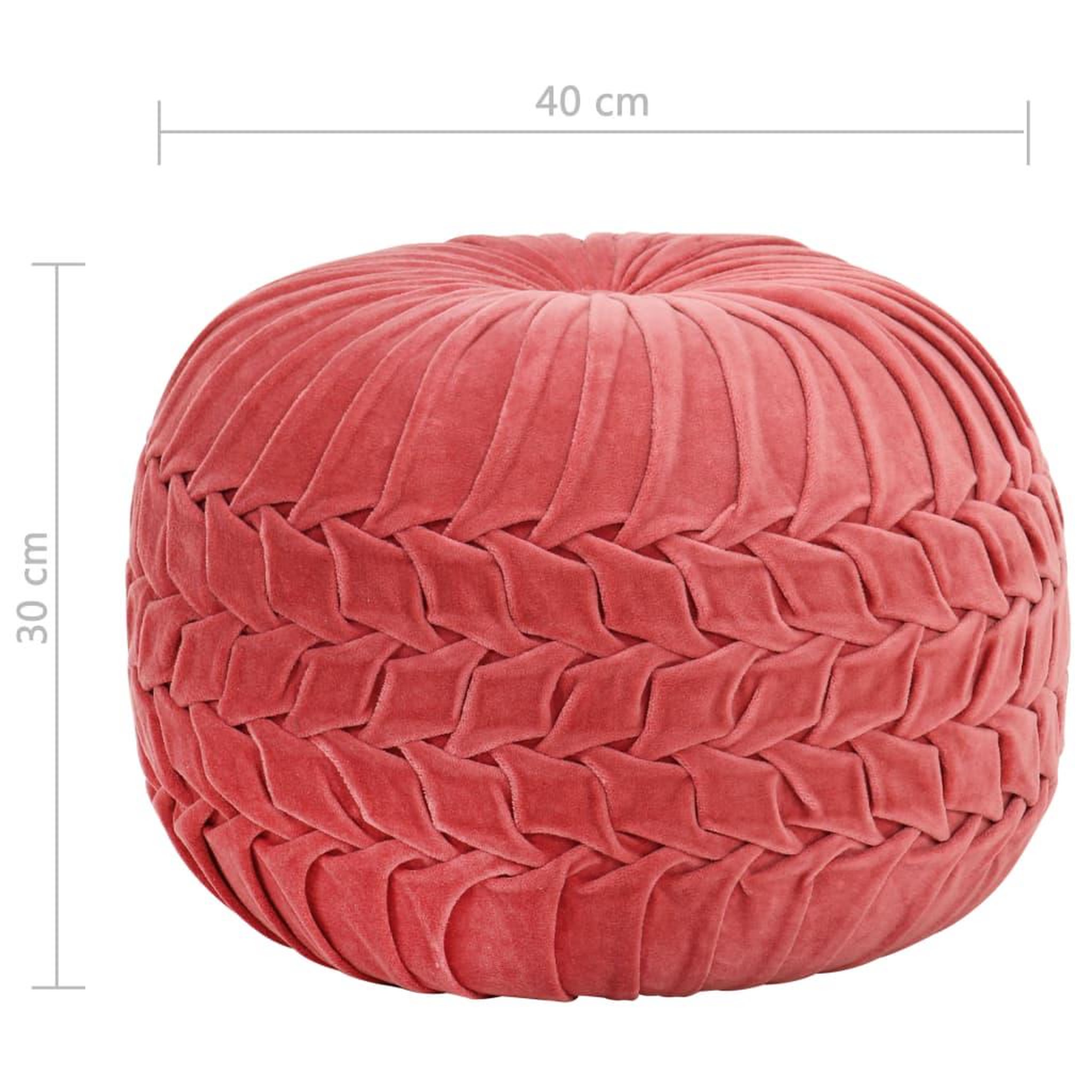 Voir la diapositive 5 : VIDAXL Pouf Velours de coton Design de sarrau 40 x 30 cm Rose